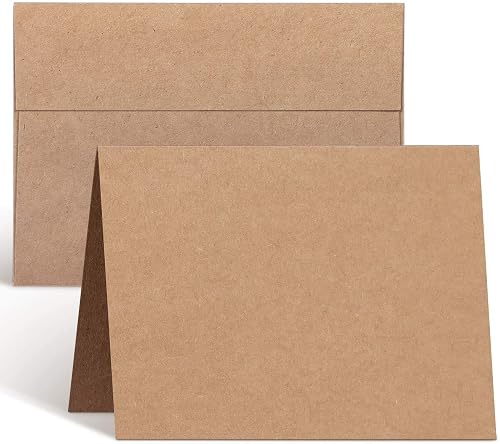 Blank Cards and Envelopes 100 Pack, Ohuhu 4 x 6 Heavyweight Kraft Paper ...