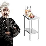QFBXG Stainless Steel Table for Prep & Work 24 x 12