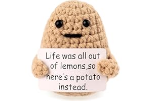 FZBJAYOON Funny Positive Potato Crochet Potato with Positive Card Funny Home Decor Potato - Cheer Up Gifts for Friends Party Decoration Mini Crochet Accessories 3in (L Potato)