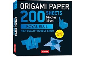 Origami Paper 200 sheets Royal Blue 6: Solid Royal Blue 200 double-sided origami sheets and folding instructions for 9 projec