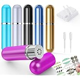 6 Pack Refillable Blank Aluminum Nasal Stick for Essential Oil Aromatherapy | Metal Personal Nasal Inhalers w/ 24 Cotton Wicks &amp; 24 Stickers, Portable &amp; Reusable Empty Inhaler Tubes for Clarity &amp; Focus