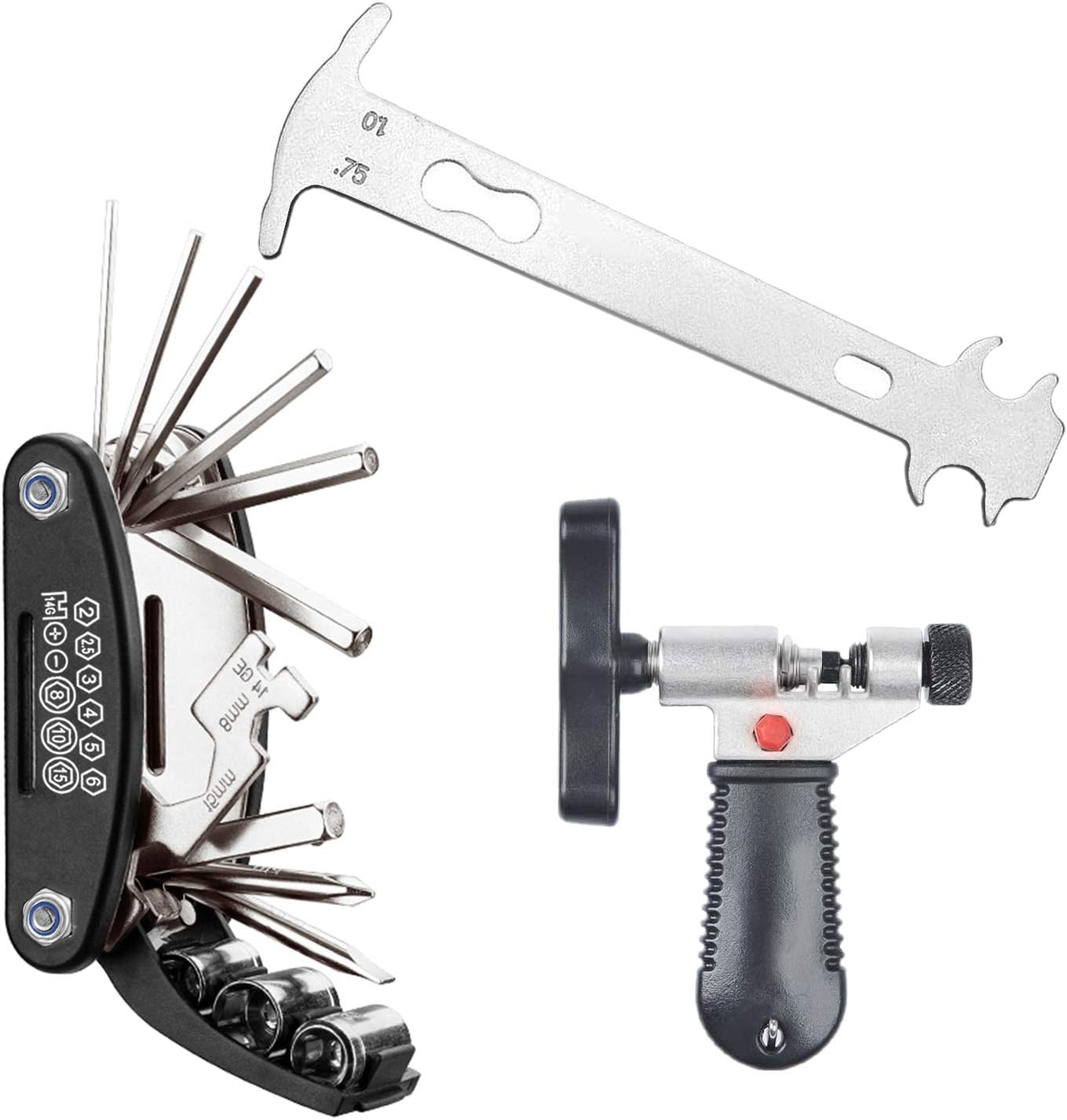 SANTOO Bike Repair Tool, 16 in 1 Cycling Multi Tool, Universal Chain Splitter Breaker, Wear Indicator for MTB and Road Bike