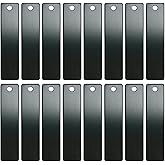 ABBECIAO Engravable Metal Keychain Blanks for Laser Engraving, 2" x 1/2" Anodized Aluminum Rectangle Stamping Blanks with One Hole, 14ga. Thick, Pack of 25 (Black)