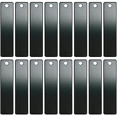 ABBECIAO Engravable Metal Keychain Blanks for Laser Engraving, 2" x 1/2" Anodized Aluminum Rectangle Stamping Blanks with One