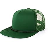 CHOK.LIDS Flat Bill Foam Top Hats for Men and Women Adjustable Snapback Trucker Hat Trendy Color Flat Brim Mesh Baseball Cap