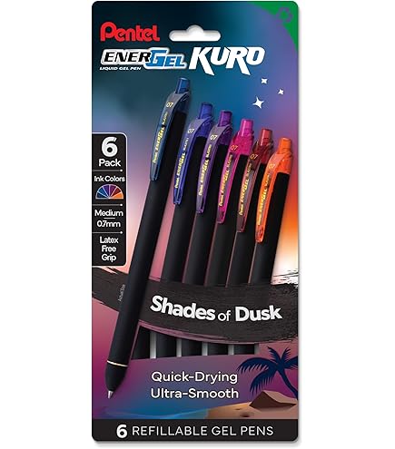Amazon.com: Pentel EnerGel Kuro Shades of Leaves, Retractable