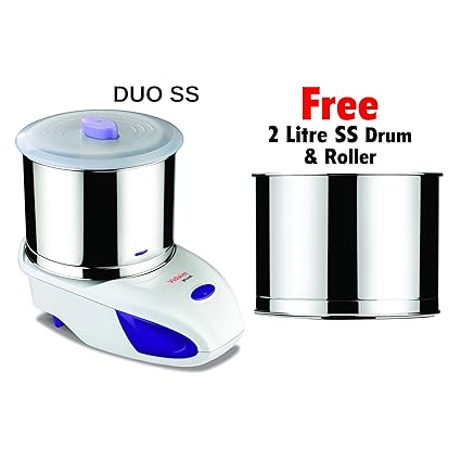 Vidiem Jewel Duo Stainless Steel Wet Grinder (Silver)
