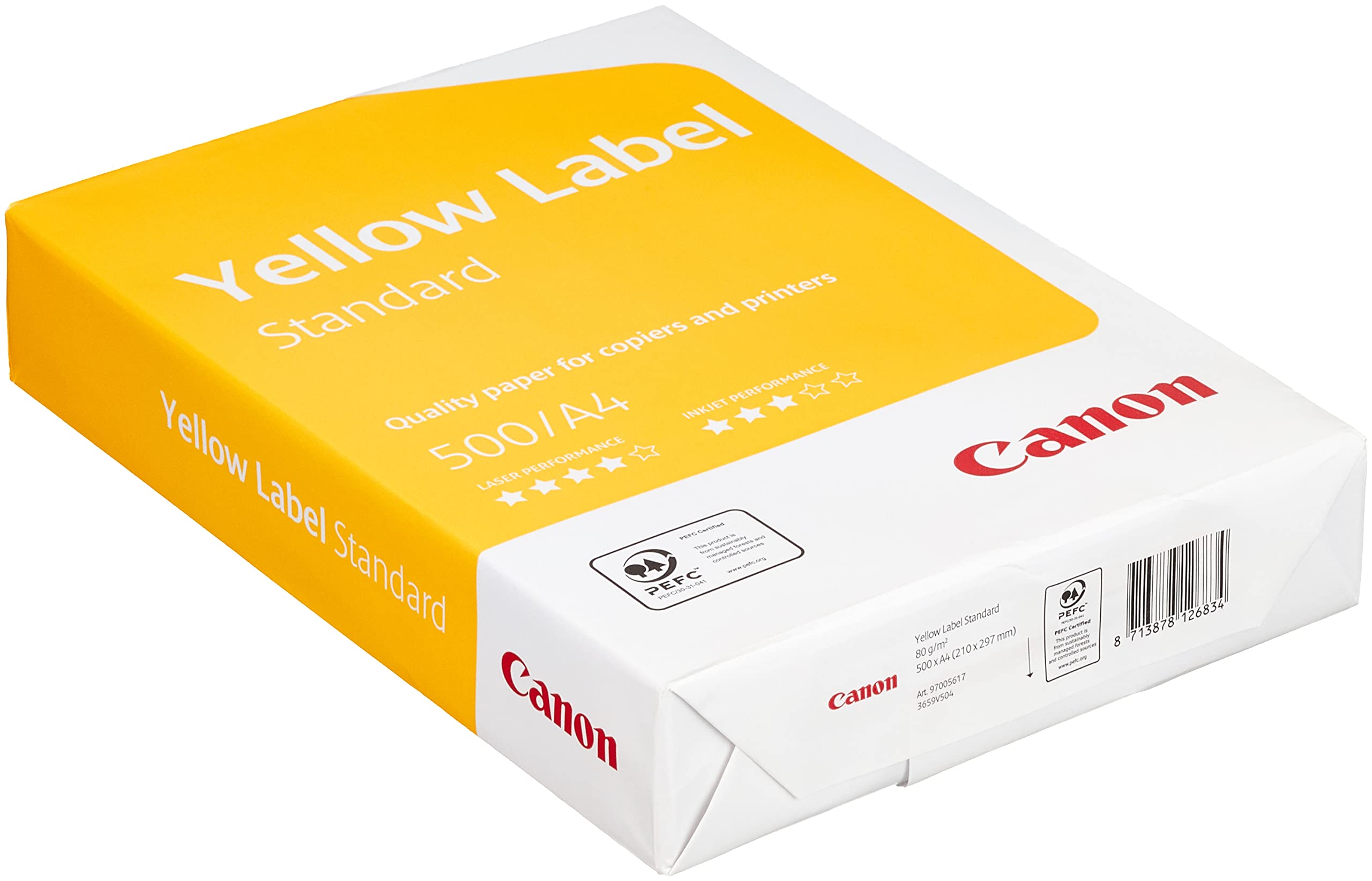 Canon WOP512 Yellow Label Standard PEFC, 80 g/m Copier & Printer Paper (5 x reams (500) per Box)