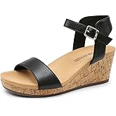 DREAM PAIRS Women's Open Toe Buckle Ankle Strap Platform Wedge Sandals for Women Summer Dressy Shoes | Women, Wedge, Platform, Open Toe, Ankle Strap, Buckle