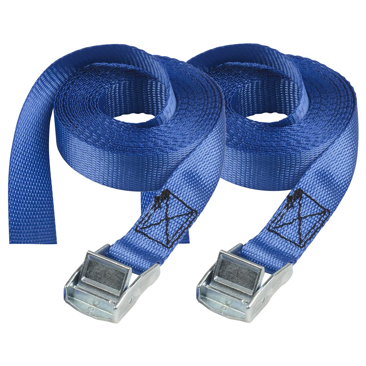 Master Lock 4363EURDAT Straps with Zamac Buckle, Blue, 2.5m x 25mm strap, pack of 2