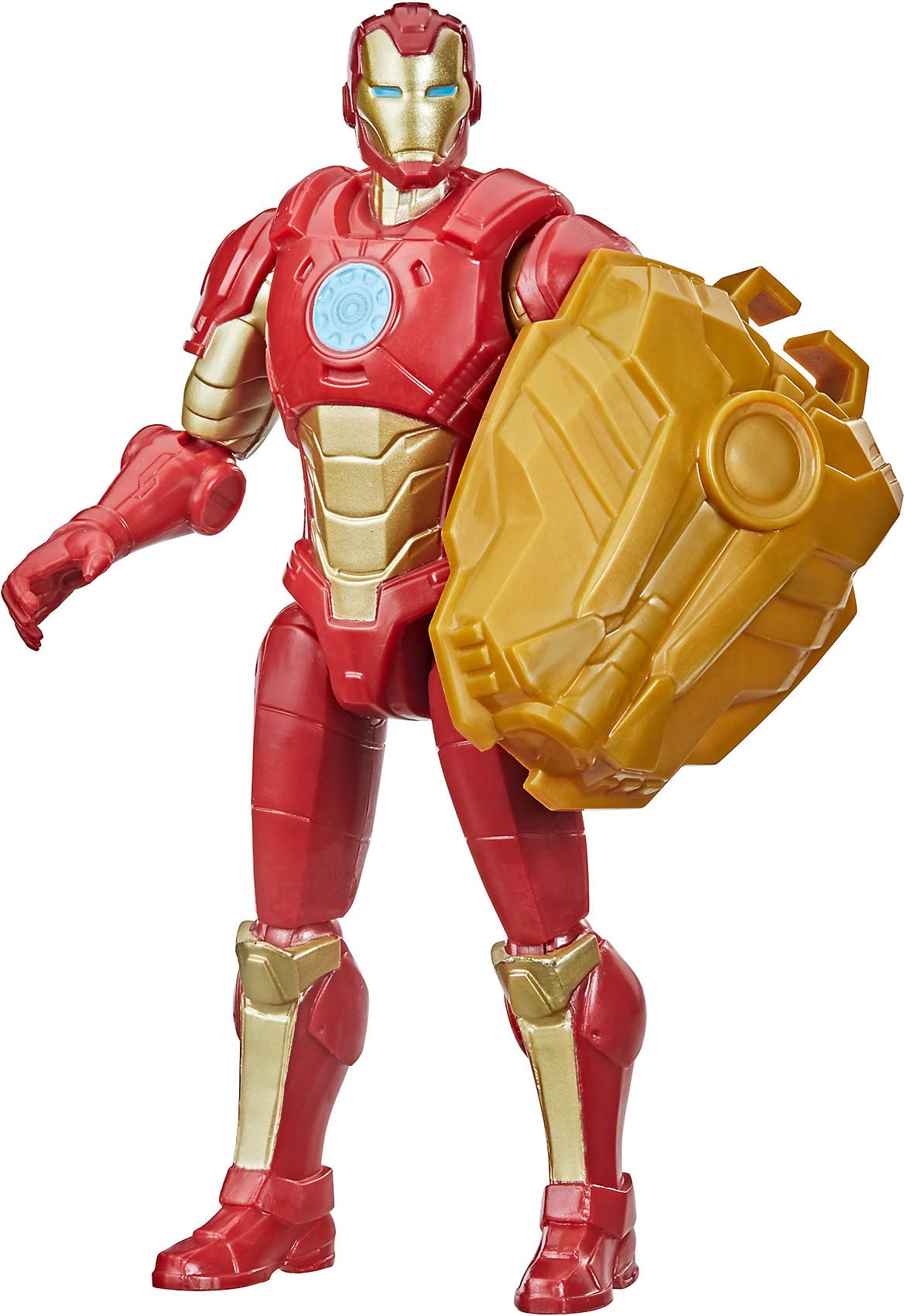 Marvel Avengers Mech Strike 15-cm-scale Action Figure Toy Iron Man and Battle Accessory, for Children Aged 4 and Up,Black