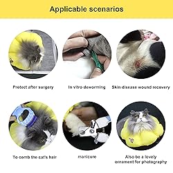 HiDREAM Cat Cone Collar,Cute Waterproof Elizabethan