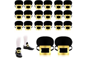 Cuffbow 10 Pairs Colonial Shoe Buckle Shoe Accessories Historical Gold Shoe Covers for St. Patrick's Day