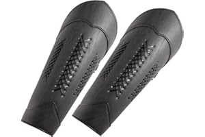 HZMAN Halloween Cosplay Costume Medieval Gauntlet Wristband Renaissance Faux Leather Bracer Archery Arm Guard