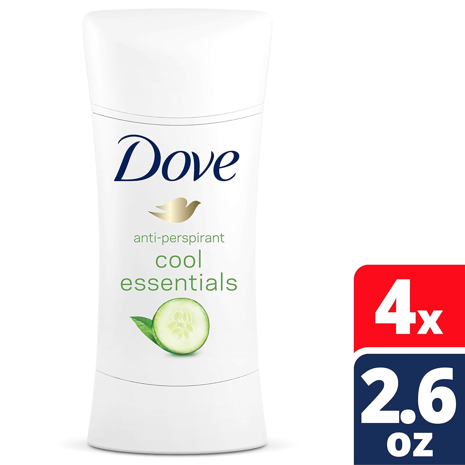 Dove Advanced Care Antiperspirant Deodorant Stick for Women, Cool Essentials, for 48 Hour Protection And Soft And Comfortable Underarms, 2.6 oz, 4 Count : Beauty