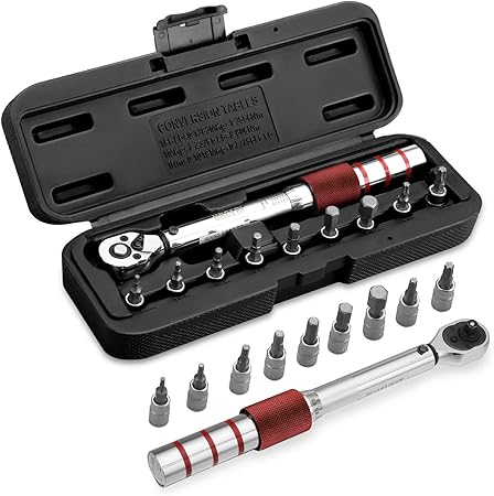 Urceri 9 En 1 Cle Dynamometrique 1 4 2 15nm Avec Certification Cle Hexagonale Reglable En Acier Serie Metal Et Rouge Pour Bicyclette Velo Amazon Fr Auto Et Moto