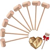 CJFocus 16 Pack Mini Wooden Hammer for Chocolate Breakable Heart | Seafood Shellfish Crab Lobster Cracking Tool, Small Solid Hardwood Mallet, Craft Tools, Party Game Props