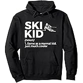 Ski Kid Definition Funny Skiing For Skiers Pullover Hoodie