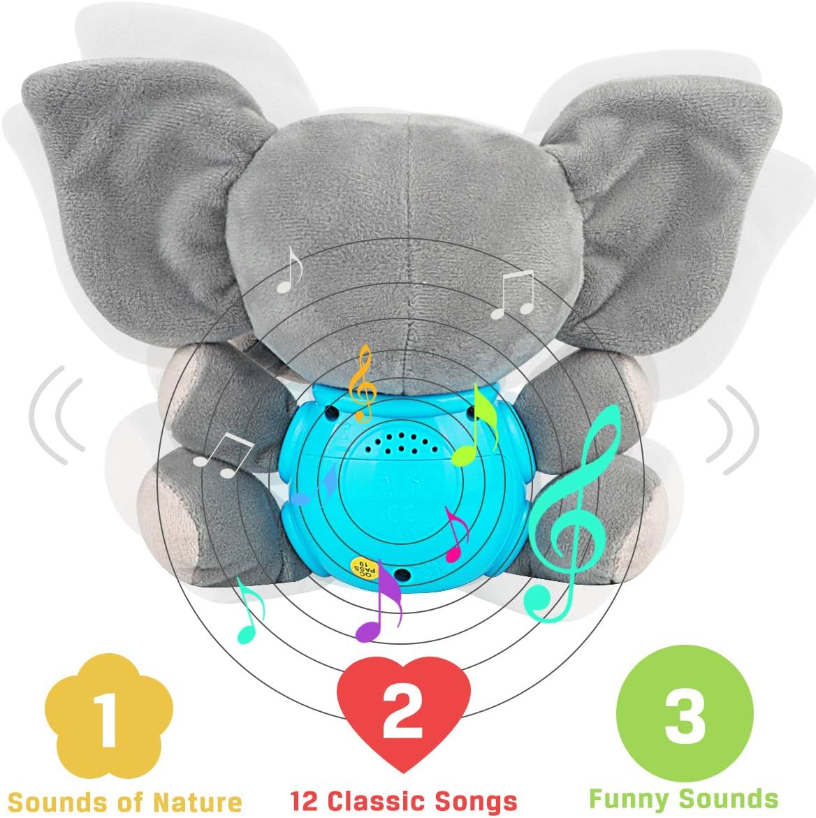 Aitbay Plush Elephant Music Baby Toys 0 3 6 9 12 Months, Cute Stuffed Aminal Light Up Baby Toys Newborn Baby Musical Toys for Infant Babies Boys & Girls Toddlers 0 to 36 Months: Toys & Games