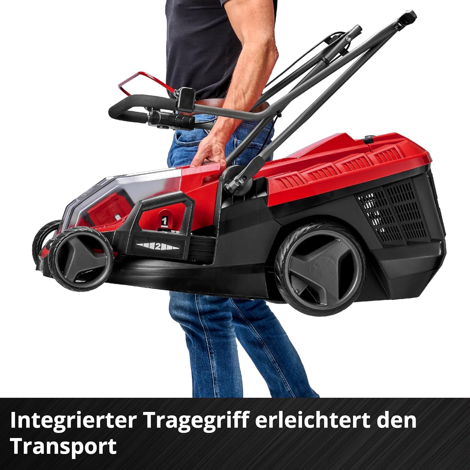 Einhell Akku-Rasenmäher GE-cm 36/36 Li Kit Power X-Change (36 V, 36 cm Schnittbreite, bis 400 m², Brushless, 40L Fangkorb, 25-75 mm Schnitthöhe, inkl. 2X 4,0 Ah Akku + 2X Ladegerät) 8