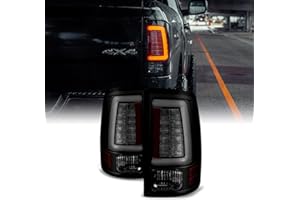 AKKON - For 2009-2018 Dodge Ram Pickup Truck Black Smoked LED Light Lube V2 Tail Lights Rear Brake Lamps Pair