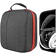 Geekria Shield Headphones Case Compatible with AKG K 240, K 92, Q701, K 712 Pro, K 702, K 701, N90Q, M220, K 553 Case, Replacement Hard Shell Travel Carrying Bag with Cable Storage (Dark Grey)