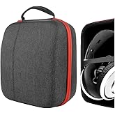 Geekria Shield Headphones Case Compatible with AKG K 240, Q701, K 712 Pro, K 702, K 701, N90Q, M220, K 553, Replacement Hard Shell Travel Carrying Bag with Cable Storage (Dark Grey)