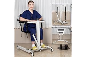 Hurchen Patient Lift Transfer Chair, Portable Patient Lift for Car Foldable Transfer Lift Chairs for Elderly Transfer Chairs for Disabled, Lift Transfer Chair Height/Width Adjust