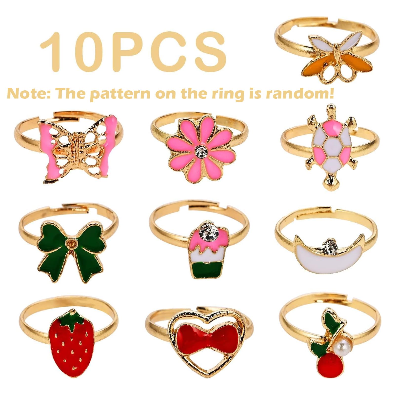 Faburo 30pcs Kids Jewelry for Girls, 10 Necklaces, 10 Rings, 10 Bracelets, Little Girls Jewelry Kids Unicorn Necklace Rings for girls, Kid Bracelets Necklace Birthday Gift Age 2 4 6 8