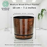 KORAD Wood Effect Indoor Plant Pots with Saucer 18 cm 7 in 6 Sizes 25 Colors view 3