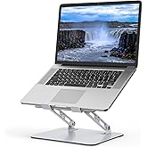 Gogoonike Laptop Stand for Desk, Adjustable Laptop Riser, Metal Foldable Computer Stand Holder Portable Notebook Mount, Ventilated Cooling Printer Stand Compatible with 10-15.6” Laptops
