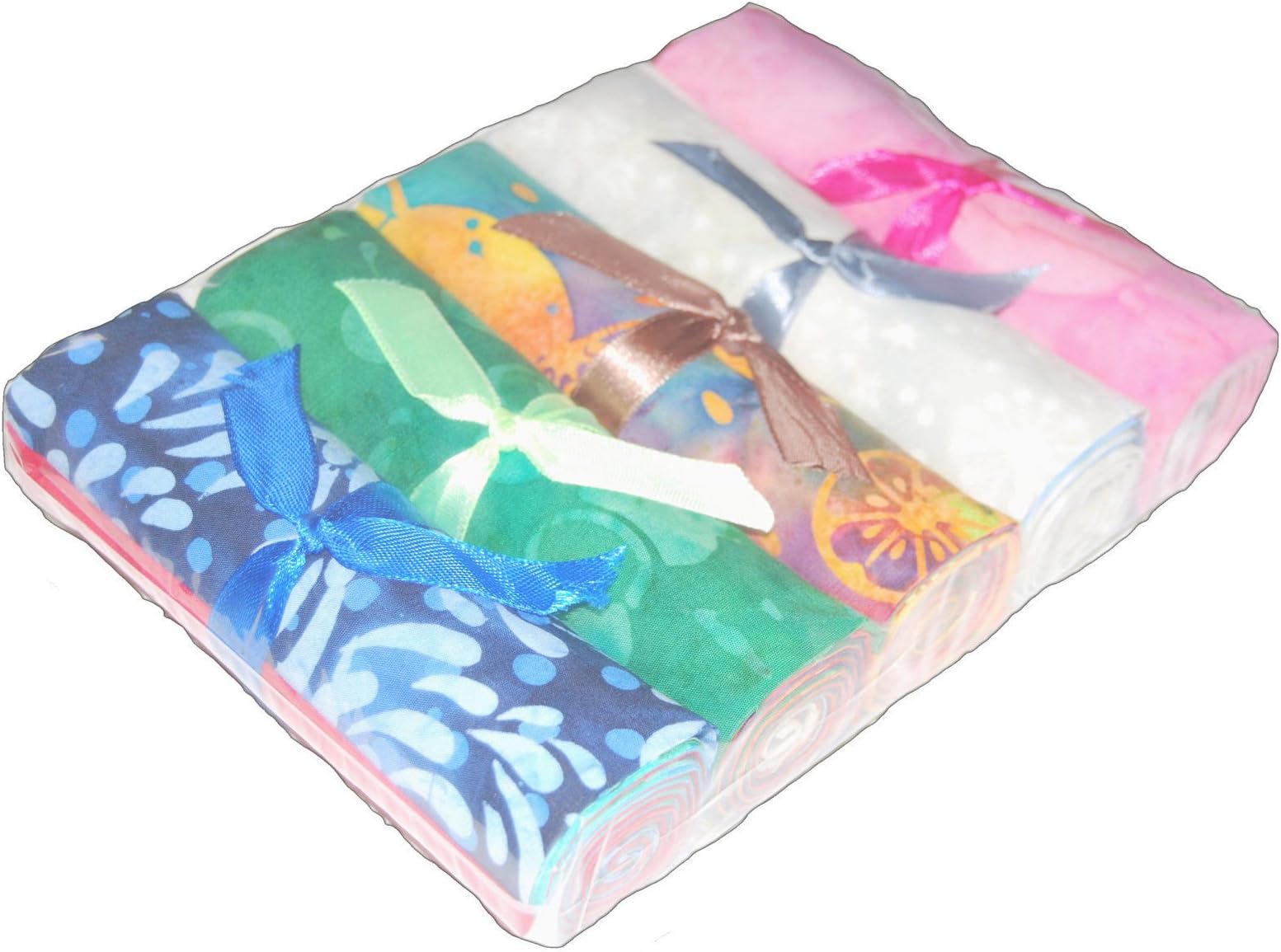 Manju FABRIC Real Indonesian Batik Dessert Jelly Roll 5" x 46" 5 Rolls of 4 patch