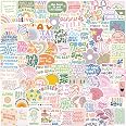 100PCS Aesthetic Preppy Pastel Inspirational Stickers - Vinyl, Waterproof, For Water Bottles, Laptops, Phones - View #8