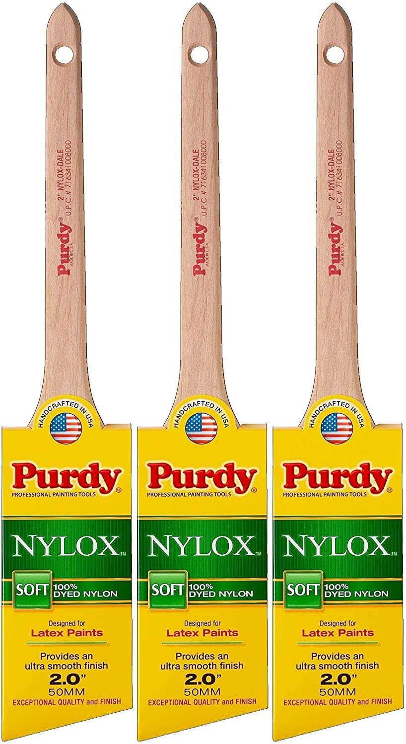 Purdy 144080220 Nylox Series Dale Angular Trim Paint Brush, 2 inch - 3 Pack - - 