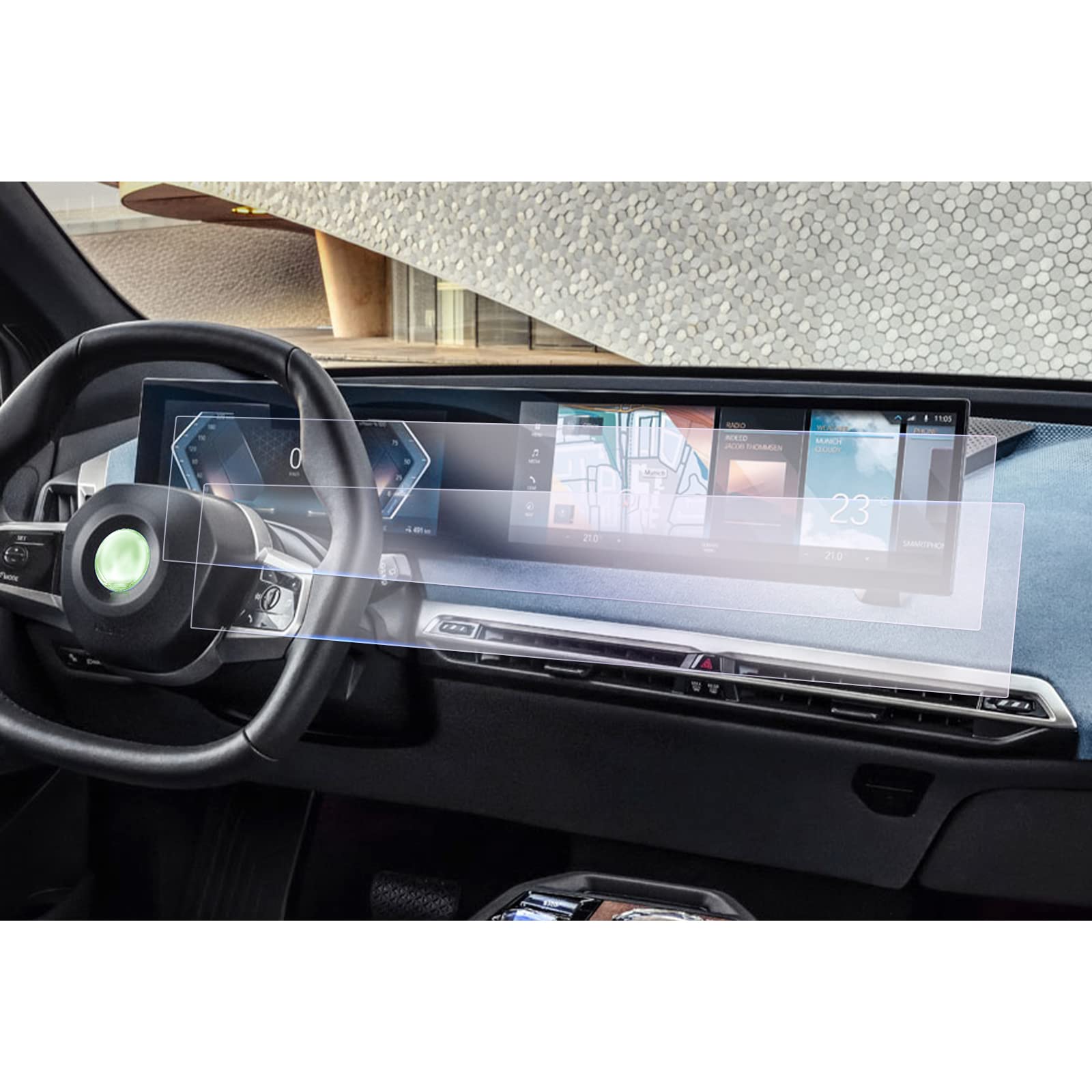 GAFAT [Pack of 2] Compatible with BMW i3 i4 i5 i7 iX X5 X6 X7 XM iDrive 8 2022 2023 2024 Screen Protector, Nano Screen Protector for iDrive 8 Navigation + Cockpit, 6H Anti-Scratch