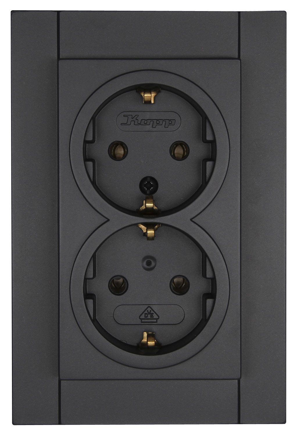 Kopp 929515083 Athenis Protective Contact Socket, 2-Way Without Contact Protection, Anthracite