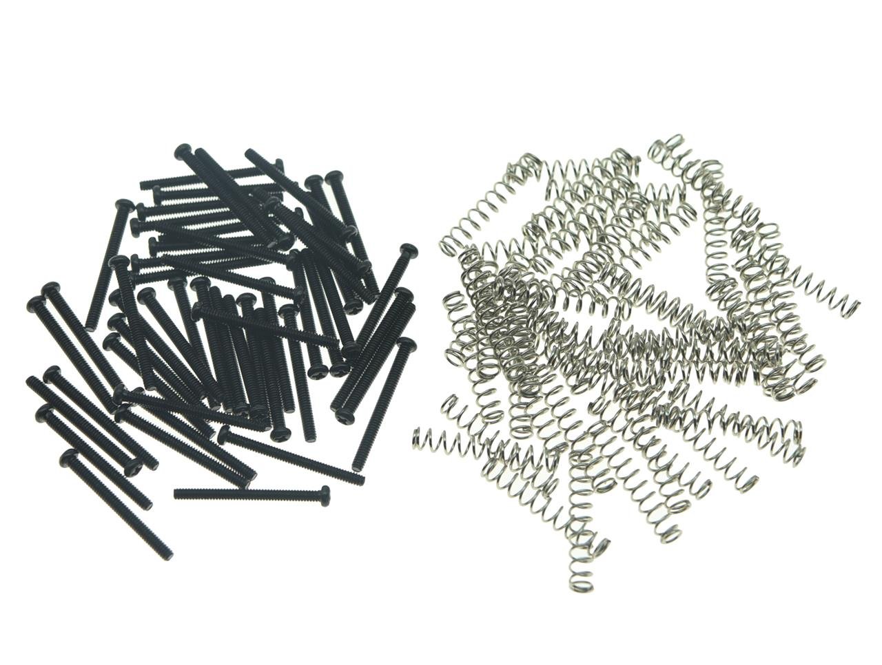 KAISH 50pcs American Thread Humbucker Pickup Height Screws Guitar Humbucker Pickup Screws with Springs for Gibson/EMG/Seymour Duncan/Dimarzio Black