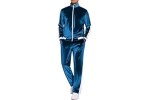 COOFANDY Mens Tracksuit 2 Piece Set Velour Sweatsuit Jogging Suits Full Zip Jacket Pants Outfits