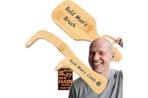 JULEASEL 2PCS Bald Mans Comb, Funniest Gag Gifts for Hair Loss Men, Bamboo Comb for Bald Men, Funny White Elephant Gifts for Christmas, funny stocking stuffers for men