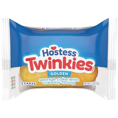 Hostess Twinkies Snack Cakes, Golden Sponge Cake with Creamy Filling