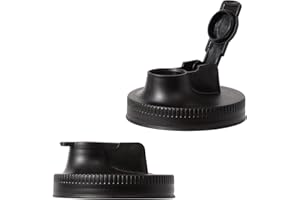 Jarware Spout Lids For Wide Mouth Mason Jars, Set of 2, Black