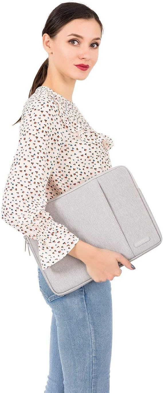 MOSISO Laptop Sleeve Bag Compatible with 13-13.3 inch MacBook Pro, MacBook Air, Notebook Computer, Water Repellent Polyester Vertical Protective Case with Pocket, Gray: Computers & Accessories