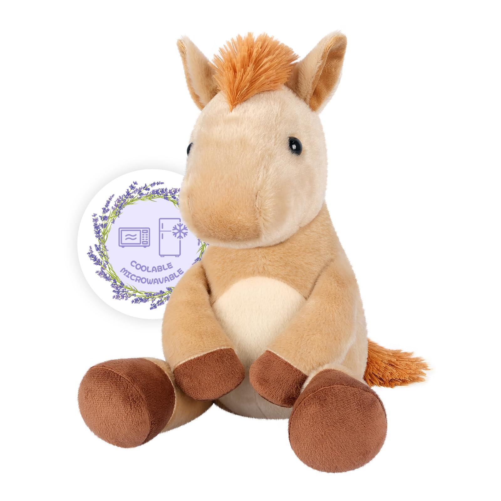 SuzziPals Heatable & Coolable Horses Stuffed Animals, Microwave Heating Pad, Horses Plush for Companion, Cute Plushies Horse Lavender Stuff, Horse Toys Gifts