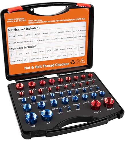 MENGBEI 44PCS Thread Checker, Nut And Bolt Thread Checker, Thread