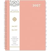 2027 Monthly Planner - 2027 Planner, Jan. 2027 - Dec. 2027, 9" x 11" | 12-Month Planner 2027 with Tabs &amp; Pocket, Premium Thick Paper, Twin-Wire Binding - Rosy Pink
