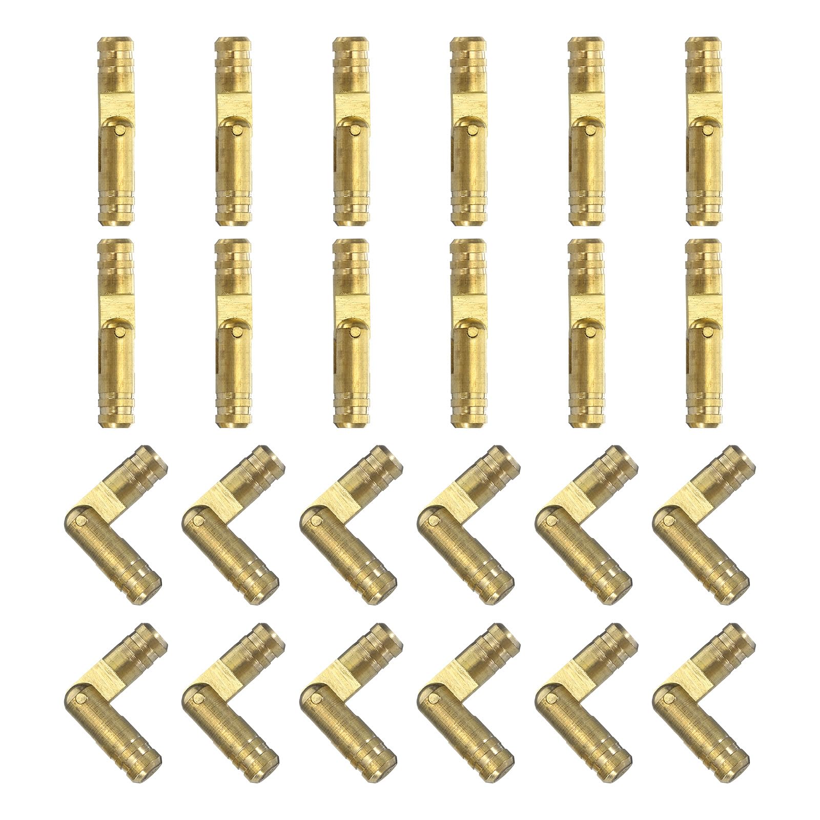 uxcell Invisible Brass Barrel Hinges, 40pcs 5x25mm Brass Concealed Hinges Folding Support Cylindrical Hidden Small Barrel Hinges for Jewelry Box