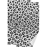 HUAZHIKOU Black Grey Leopard Print Hand Towels for Bathroom Set of 2 Microfiber Snow Cheetah Animal Skin Pattern Farm Kitchen Dish Towels Decorative Bathroom Towel for Face Bath Shower Spa 14"x28"