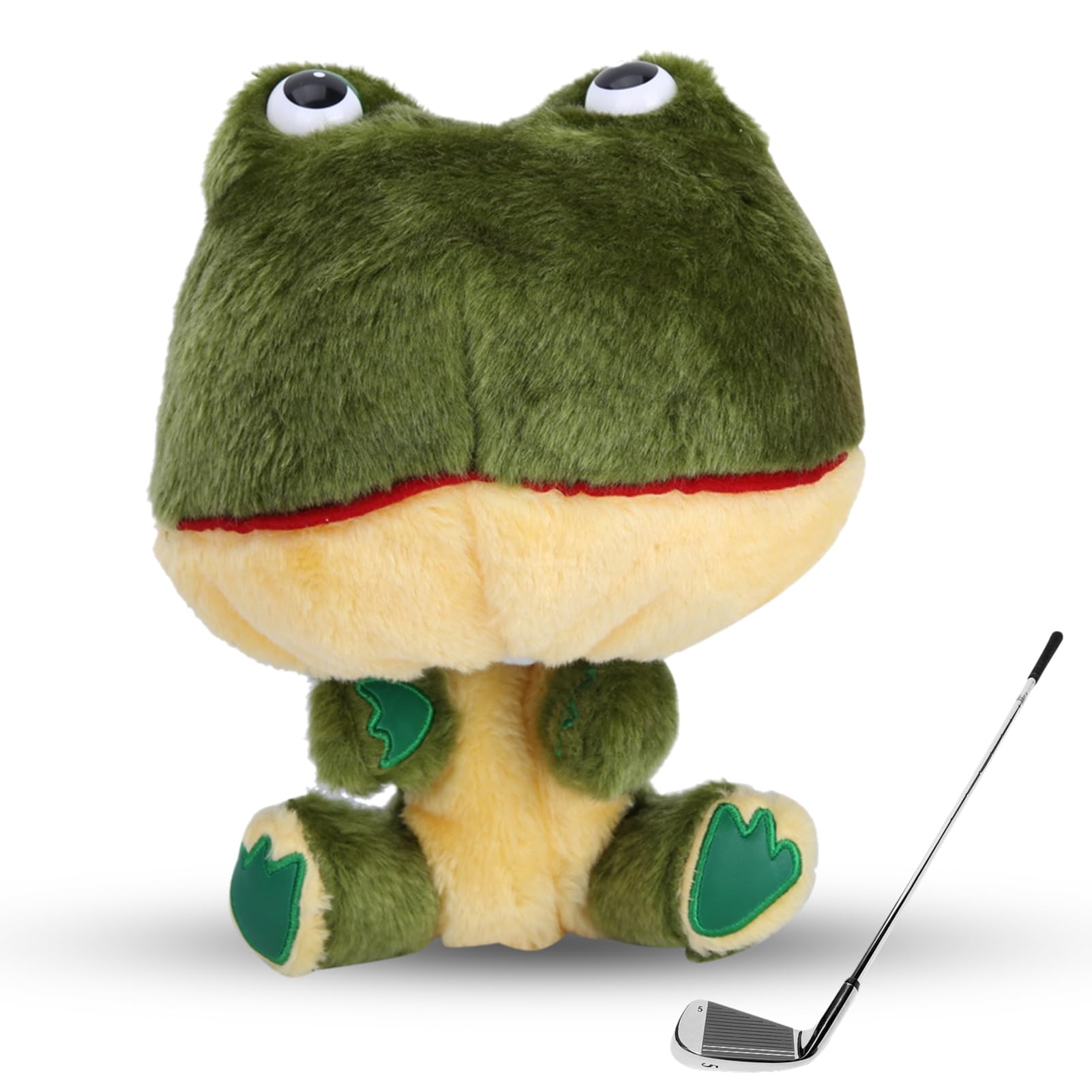 Photo 1 of Golf Club Covers, Funny Animal Frog Shape Golf Driver Headcover Soft 460CC Club Protective Cover Gift for Men Women Plush