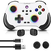 Coolaado Wireless Controller for Xbox/Swtich/PS3/4, Bluetooth Handheld Gaming Joysticks Gamepad Compatible With iPhone/Andriod Phones/Pad (White+Black)