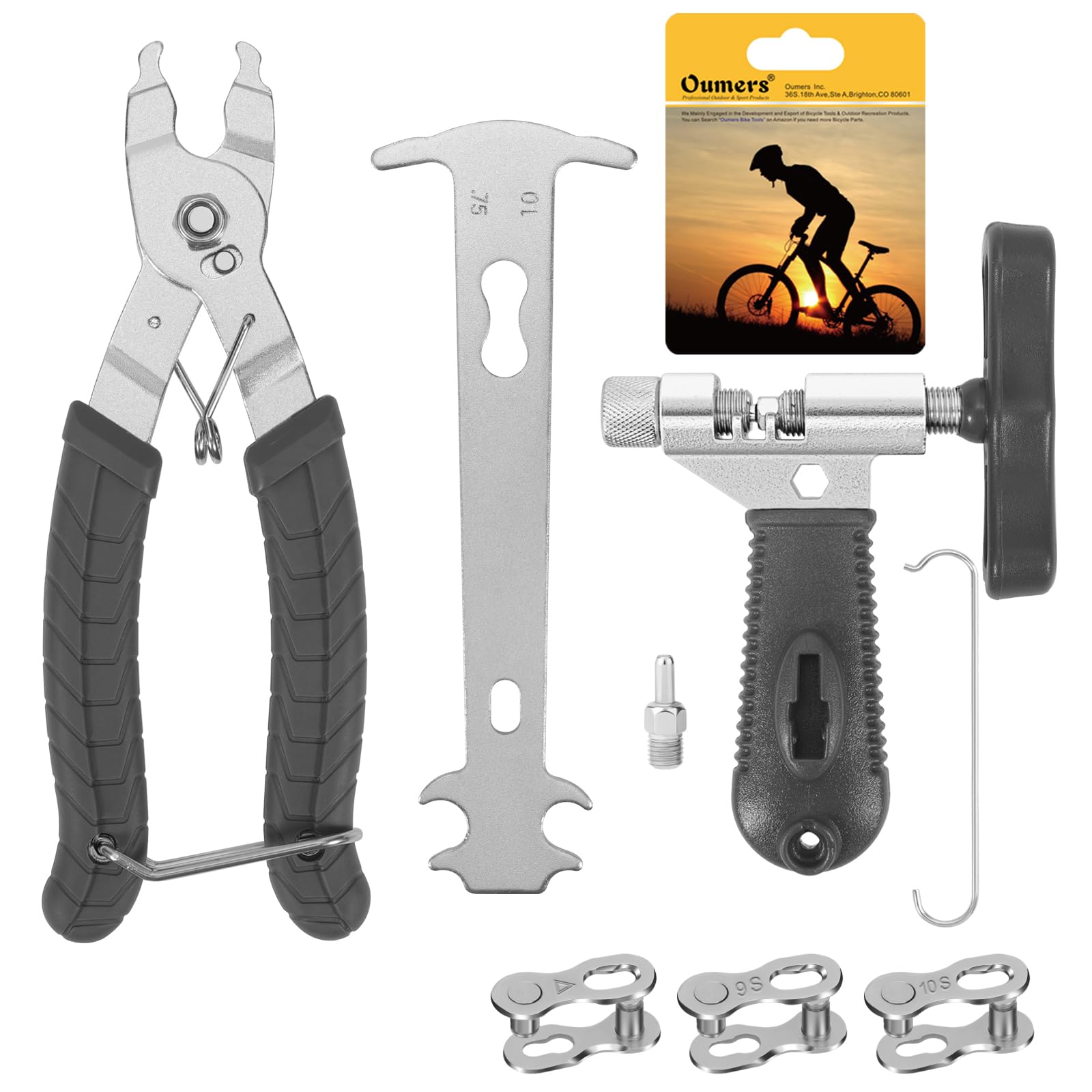 Photo 1 of Oumers Bike Chain Repair Tools Set, Bicycle Chain Break Tool, Master Link Pliers, Bike Wear Checker Indicator Opener Closer Remover Pliers